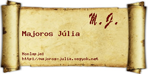 Majoros Júlia névjegykártya