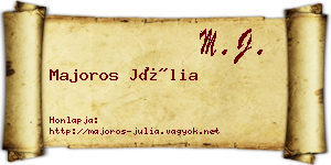 Majoros Júlia névjegykártya